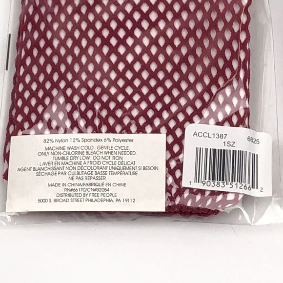 NEW 2 Pairs Free People Riot Sport Fishnet Ankle Socks Anklet Wine Red One Size - Picture 5 of 5